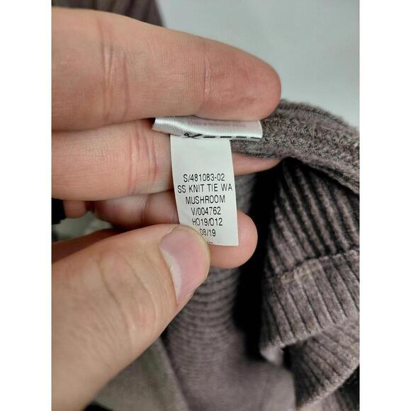 Old Navy Dress Womens S Maxi Tie Waist Brown Ribbed Knit Sweater Short Sleeve - Picture 7 of 8